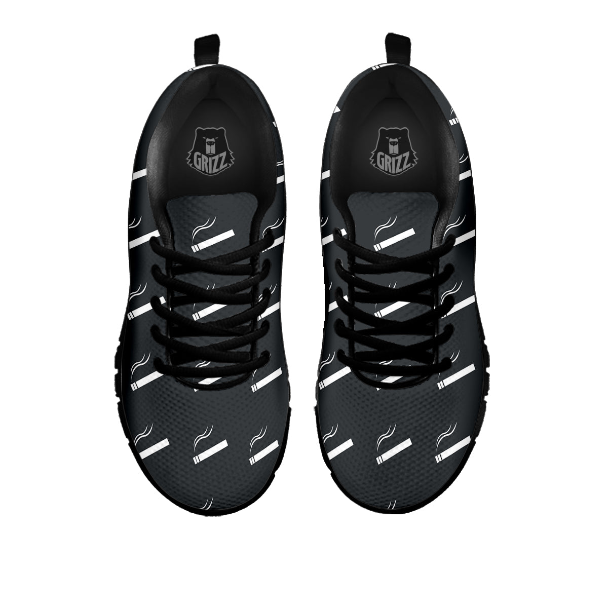 Cigarette Print Pattern Black Sneaker-grizzshop