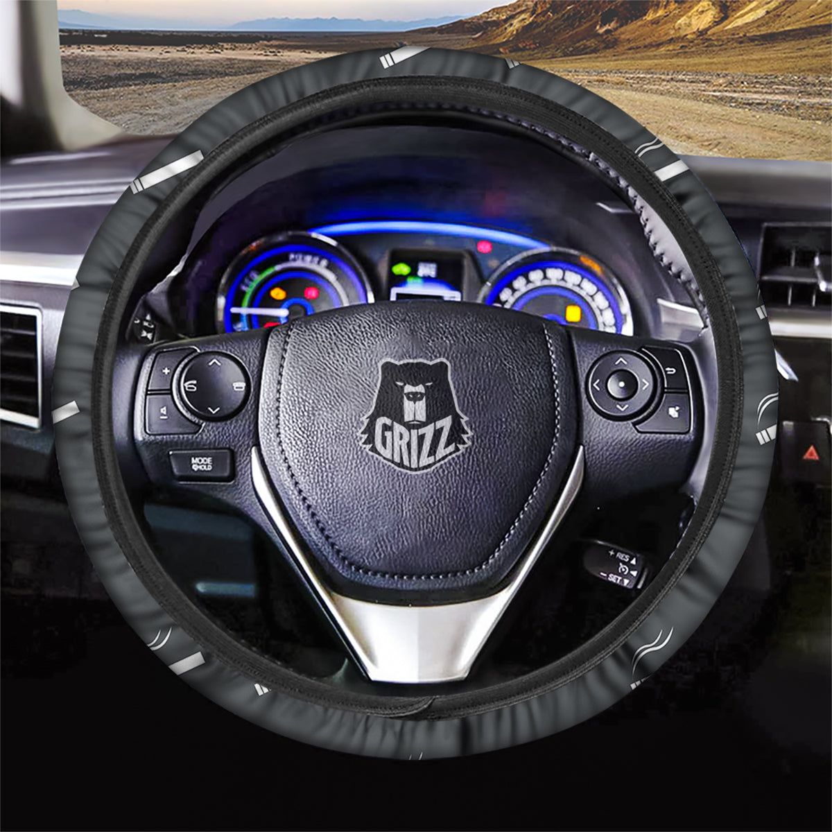 Cigarette Print Pattern Car Steering Wheel Cover-grizzshop
