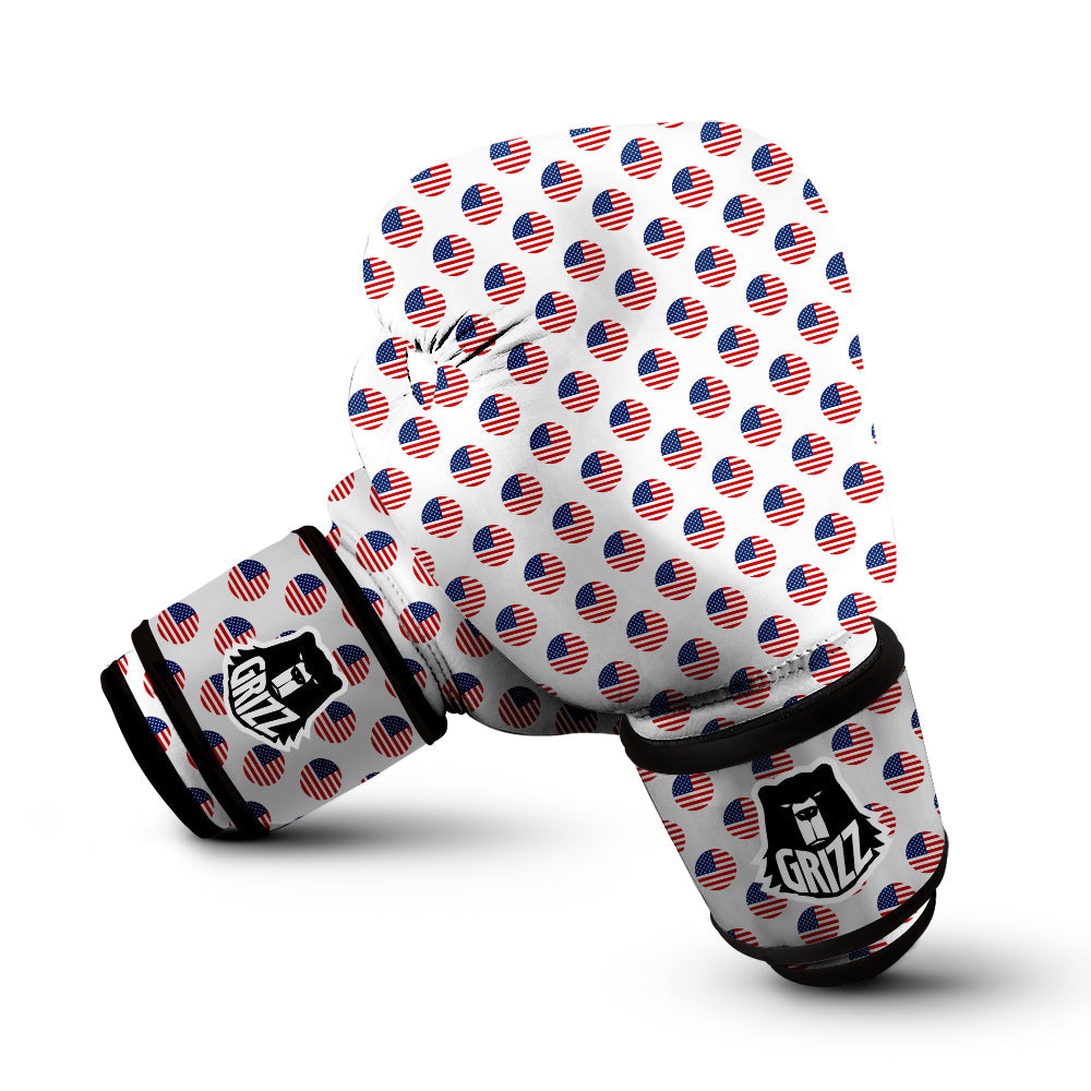 Circle Flag American Print Pattern Boxing Gloves-grizzshop