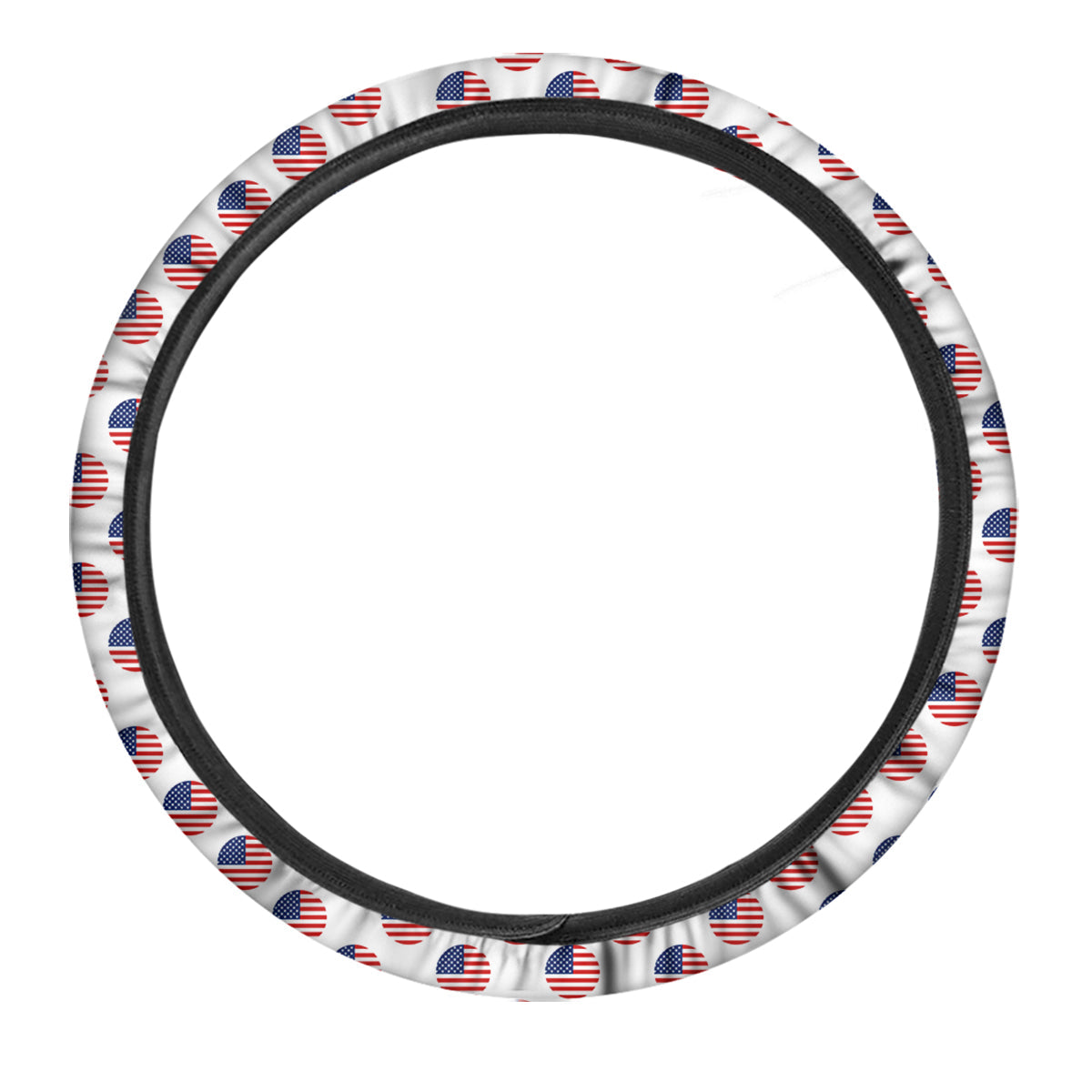 Circle Flag American Print Pattern Car Steering Wheel Cover-grizzshop