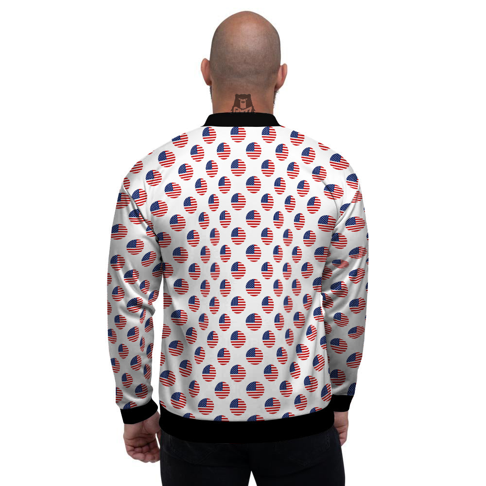Circle Flag American Print Pattern Men's Bomber Jacket-grizzshop