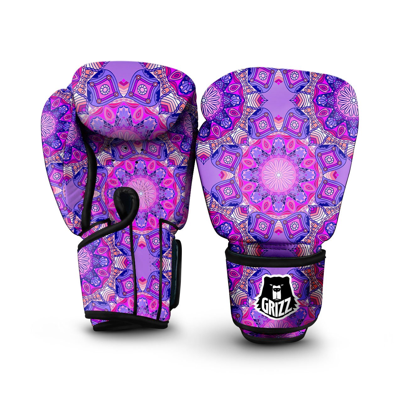 Bohemian Patchwork Mandala Print Pattern Boxing Gloves
