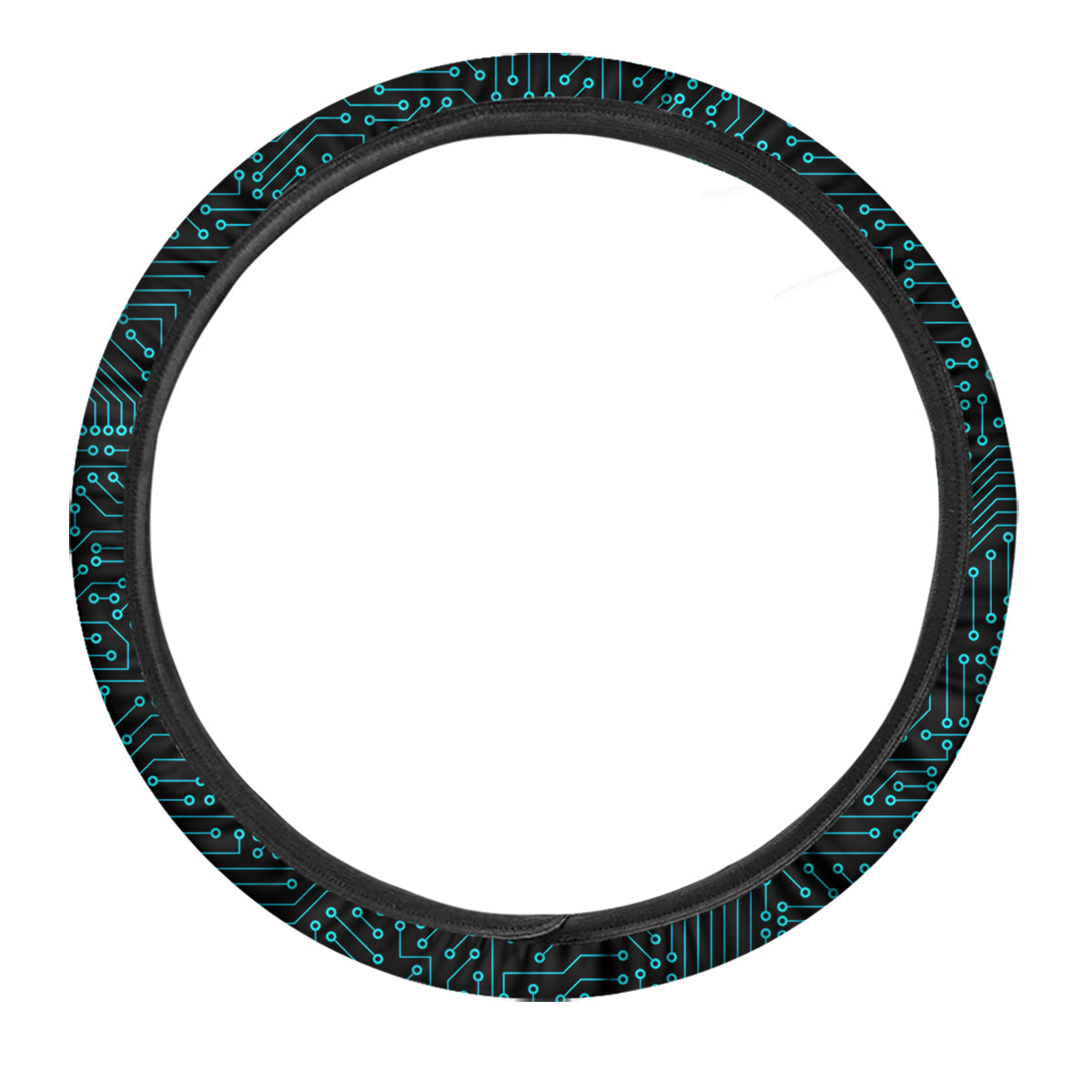 Circuit Black Blue Print Pattern Car Steering Wheel Cover-grizzshop