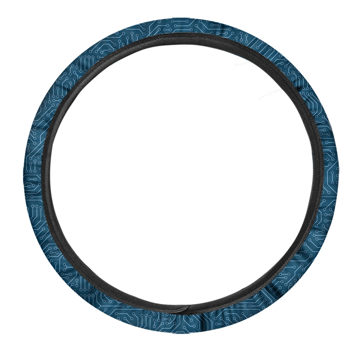 Circuit Blue Print Pattern Car Steering Wheel Cover-grizzshop