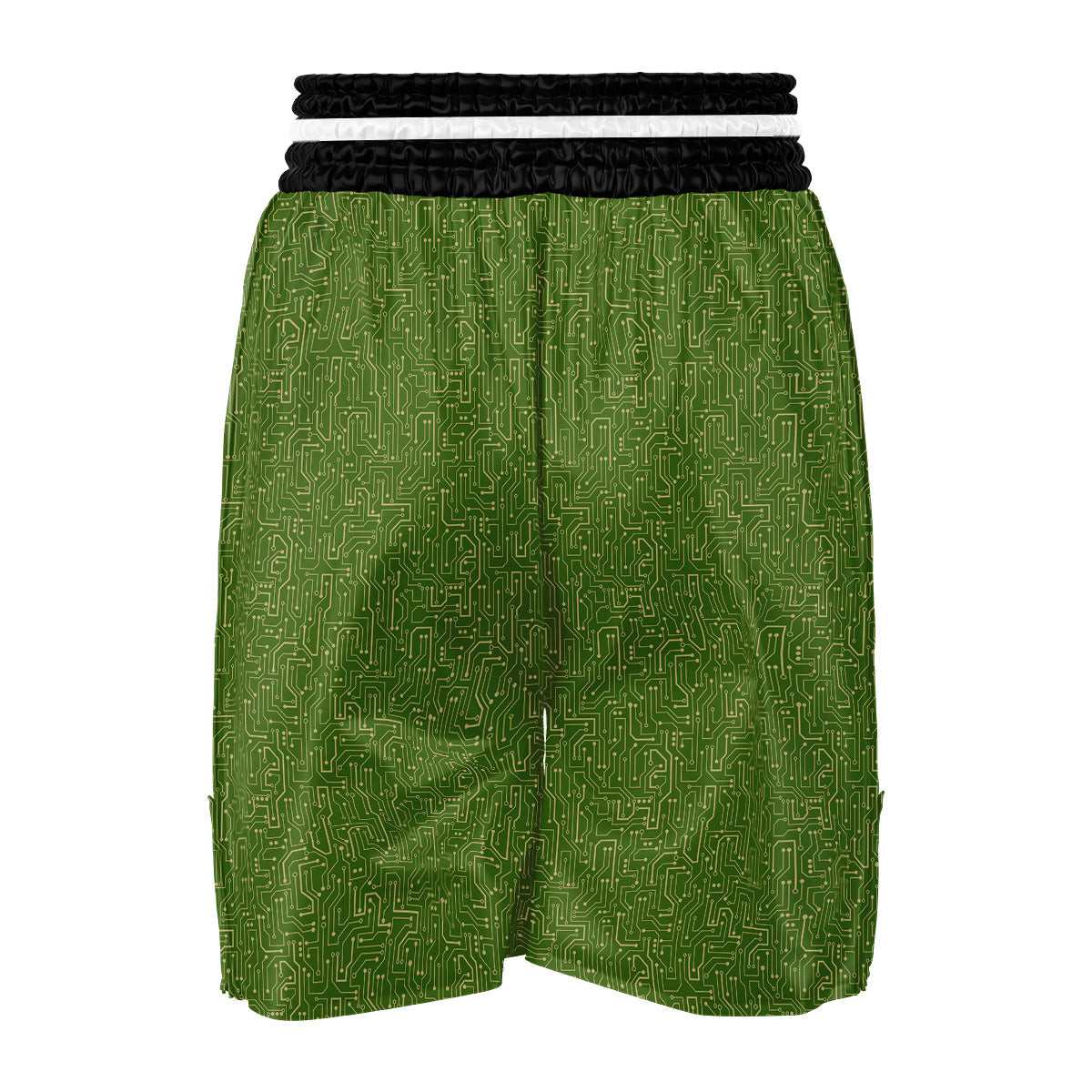 Circuit Green Print Pattern Boxing Shorts-grizzshop