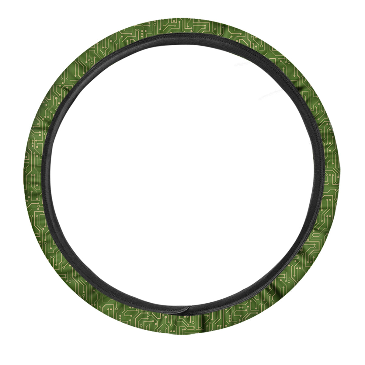 Circuit Green Print Pattern Car Steering Wheel Cover-grizzshop