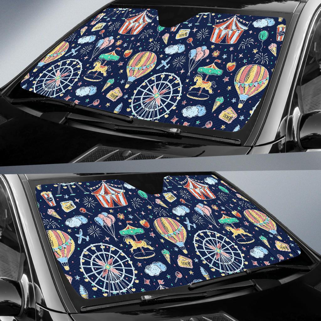 Circus Dream Pattern Print Car Sun Shade-grizzshop