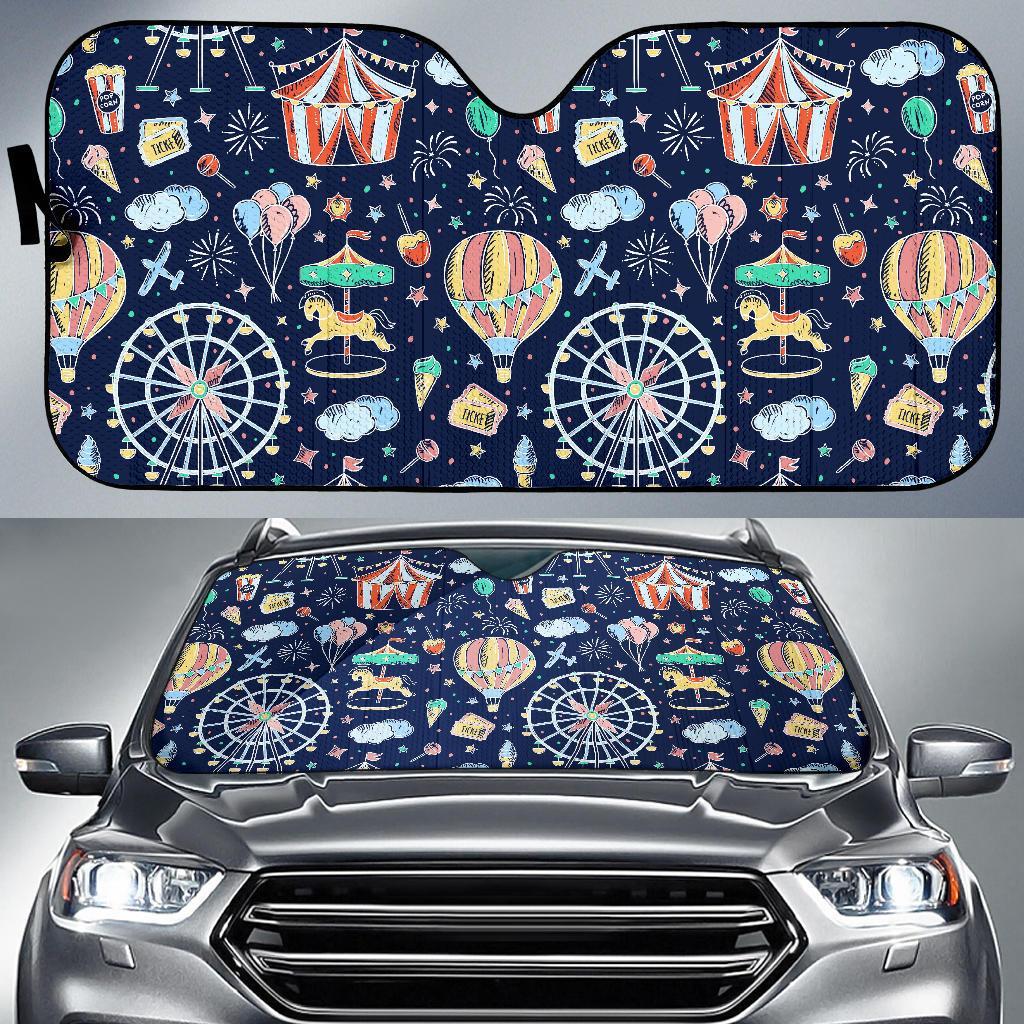 Circus Dream Pattern Print Car Sun Shade-grizzshop