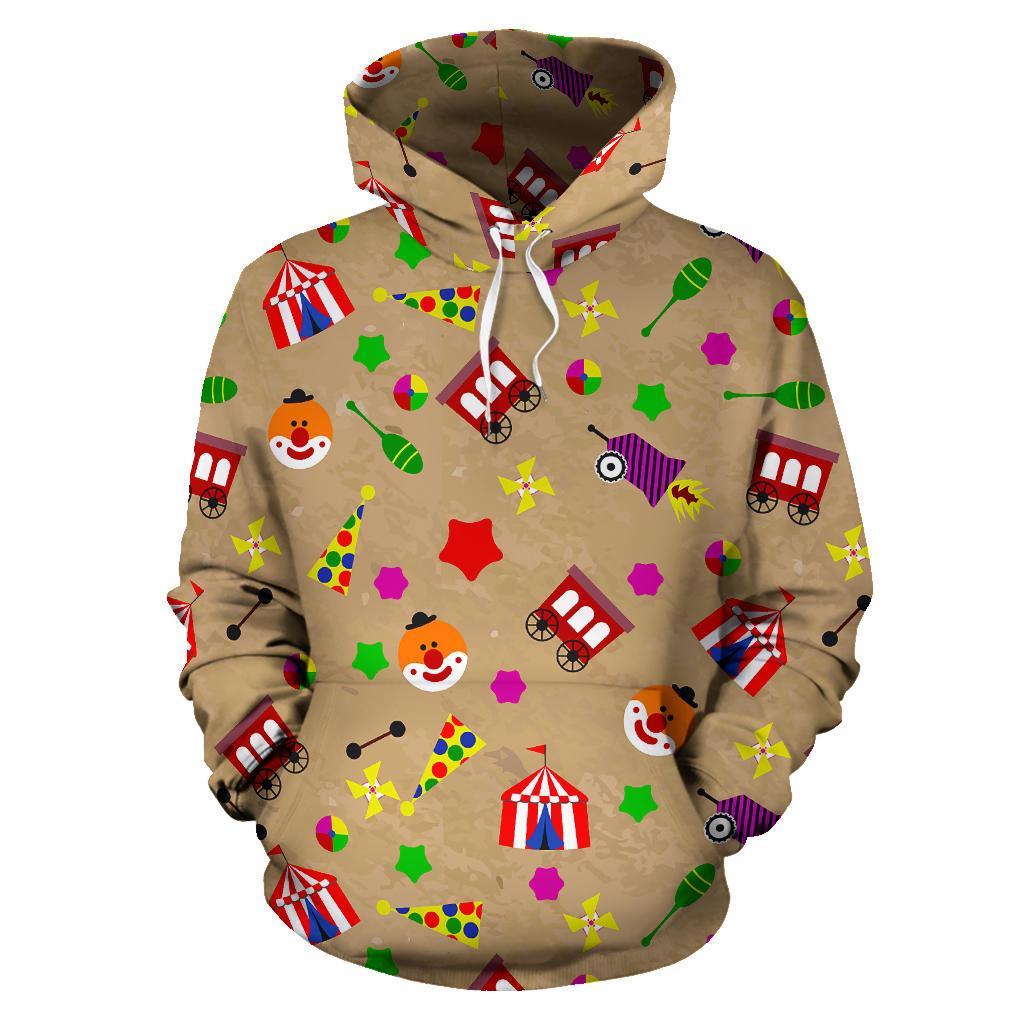 Circus Pattern Print Men Women Pullover Hoodie-grizzshop