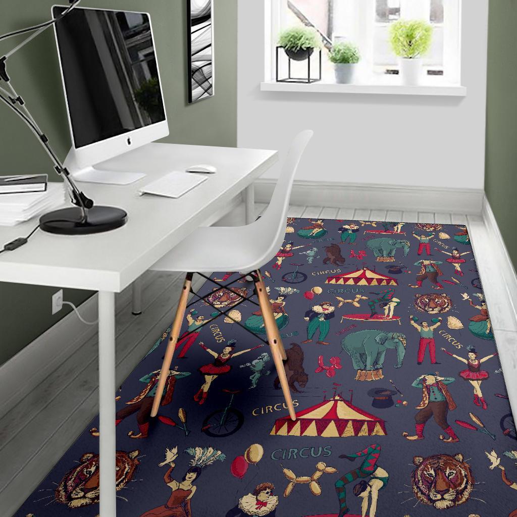 Circus Print Pattern Floor Mat-grizzshop