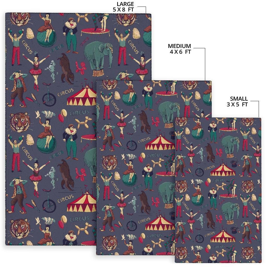 Circus Print Pattern Floor Mat-grizzshop