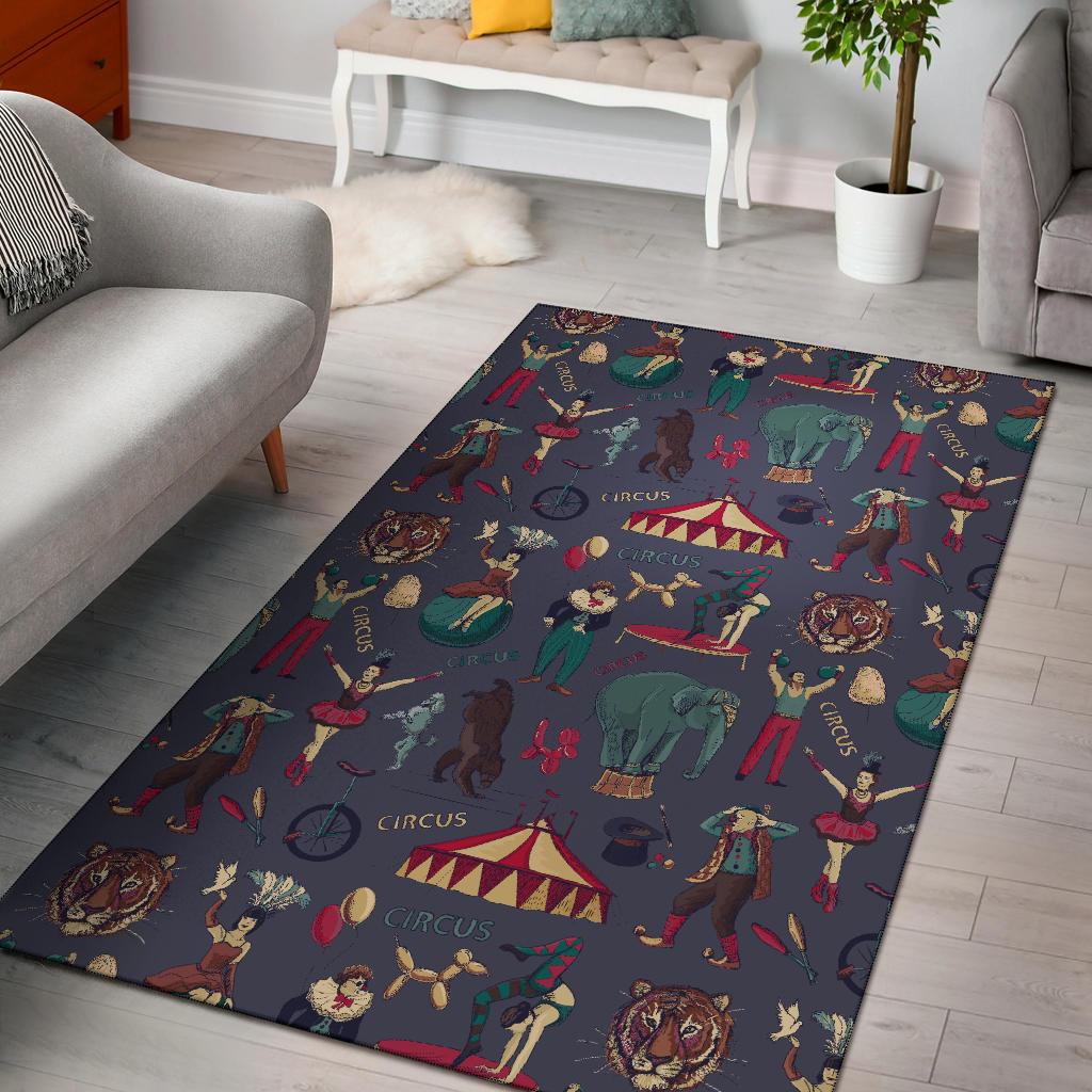 Circus Print Pattern Floor Mat-grizzshop