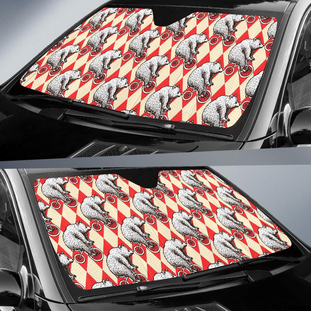 Circus Teddy Bear Pattern Print Car Sun Shade-grizzshop