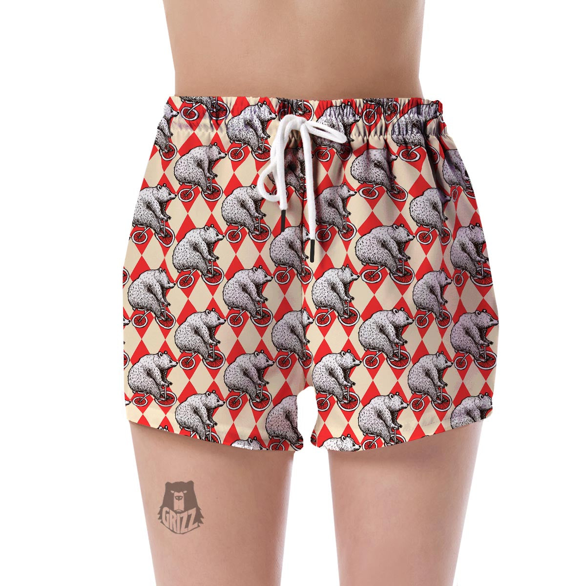Circus Teddy Bear Pattern Print Women's Shorts-grizzshop