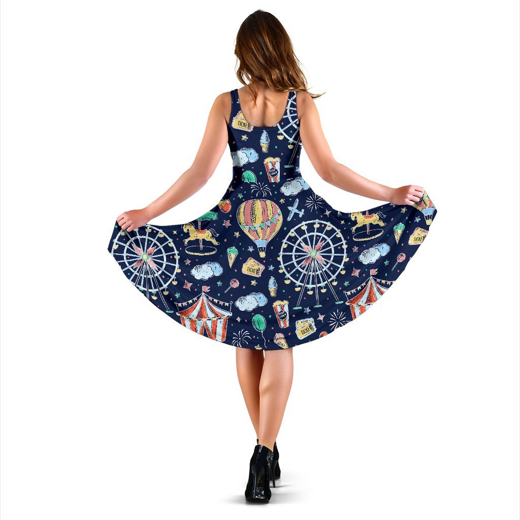 Circus Dream Pattern Print Dress-grizzshop