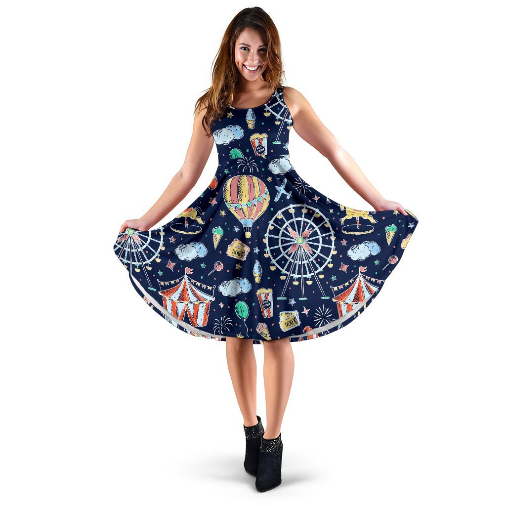 Circus Dream Pattern Print Dress-grizzshop