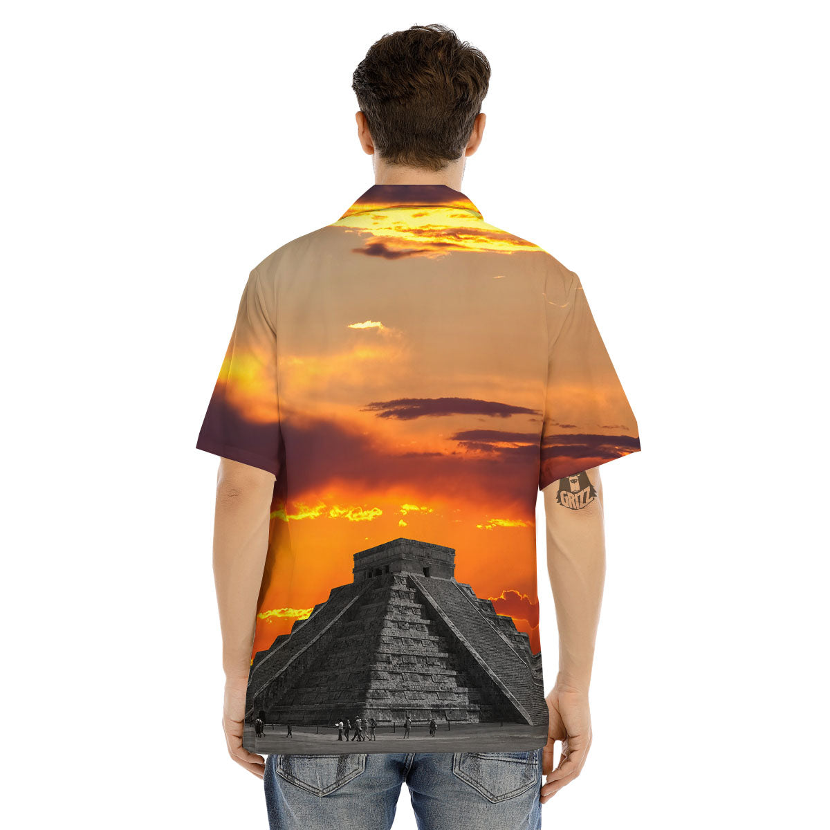 Civilization Mayan Print Men's Hawaiian Shirt-grizzshop