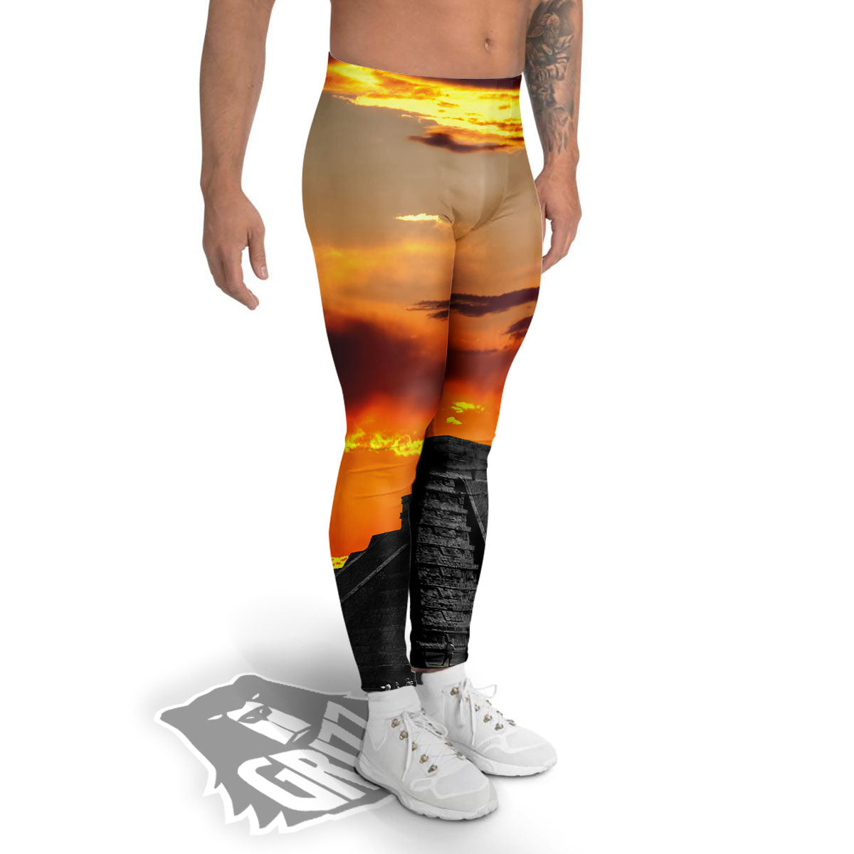 Civilization Mayan Print Men's Leggings-grizzshop