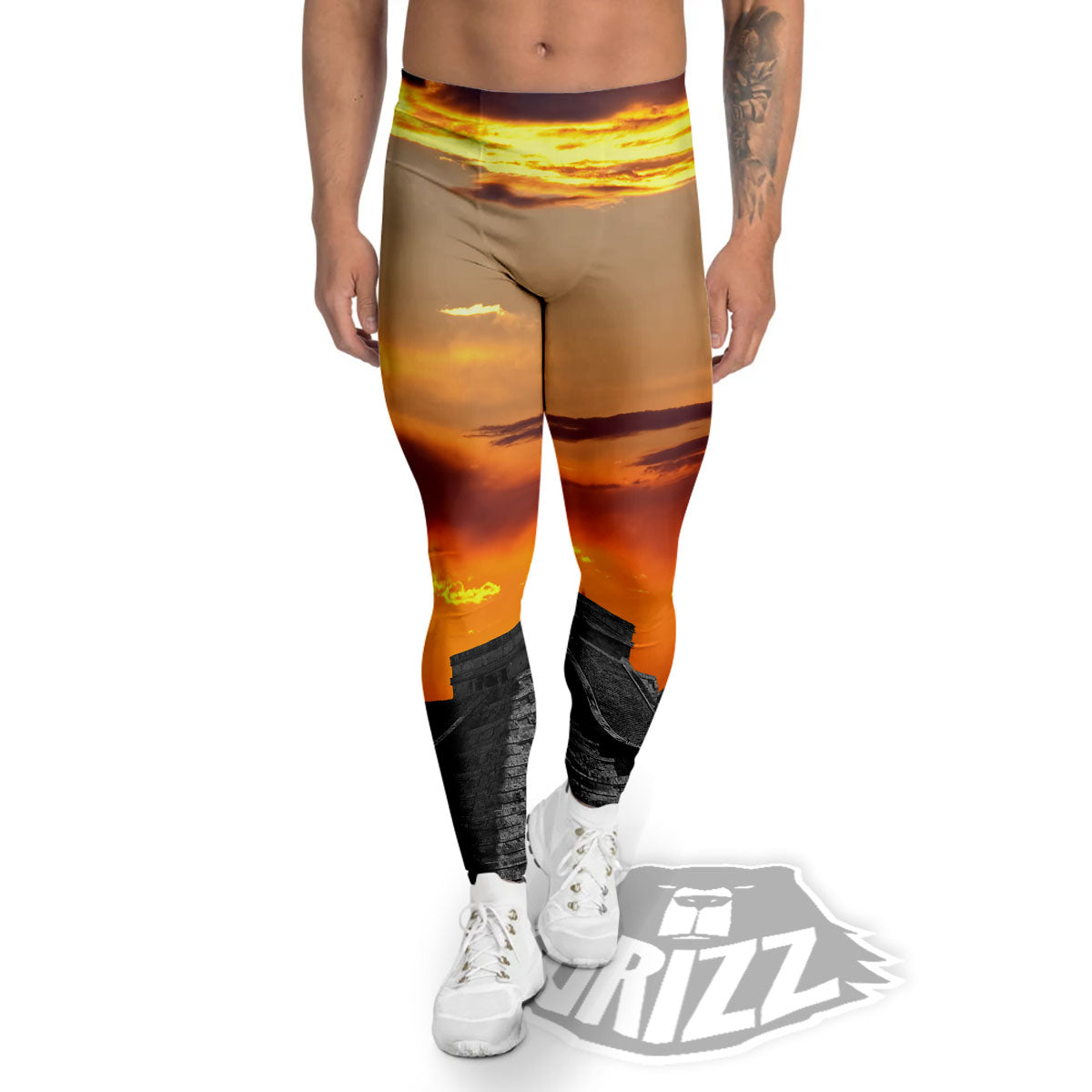 Civilization Mayan Print Men's Leggings-grizzshop