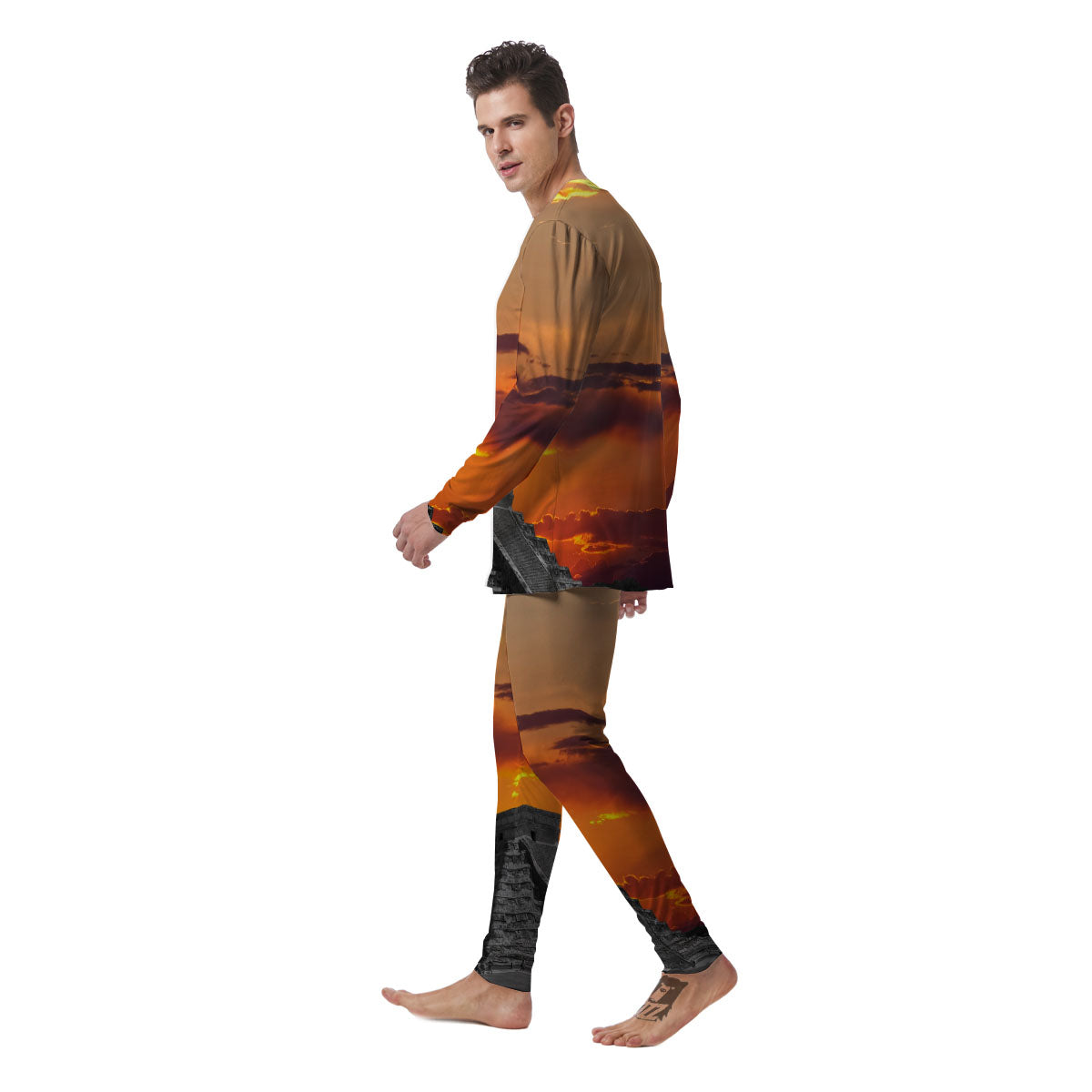 Civilization Mayan Print Men's Pajamas-grizzshop