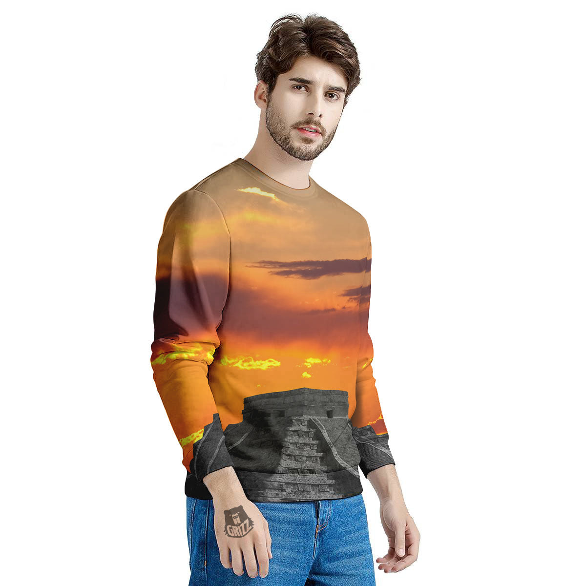Civilization Mayan Print Men's Sweatshirt-grizzshop