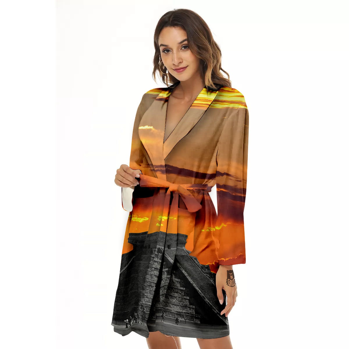 Civilization Mayan Print Women's Robe-grizzshop