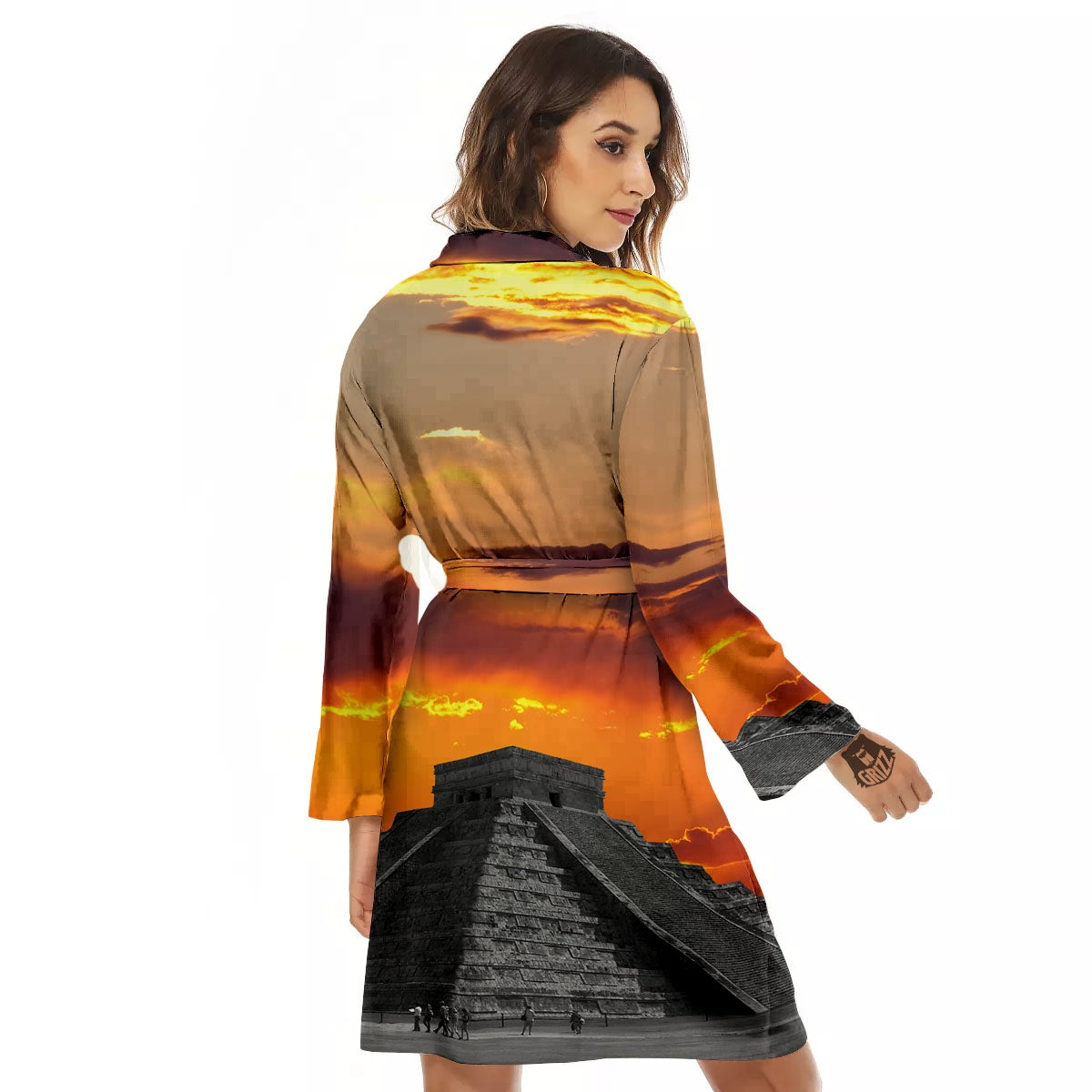 Civilization Mayan Print Women's Robe-grizzshop