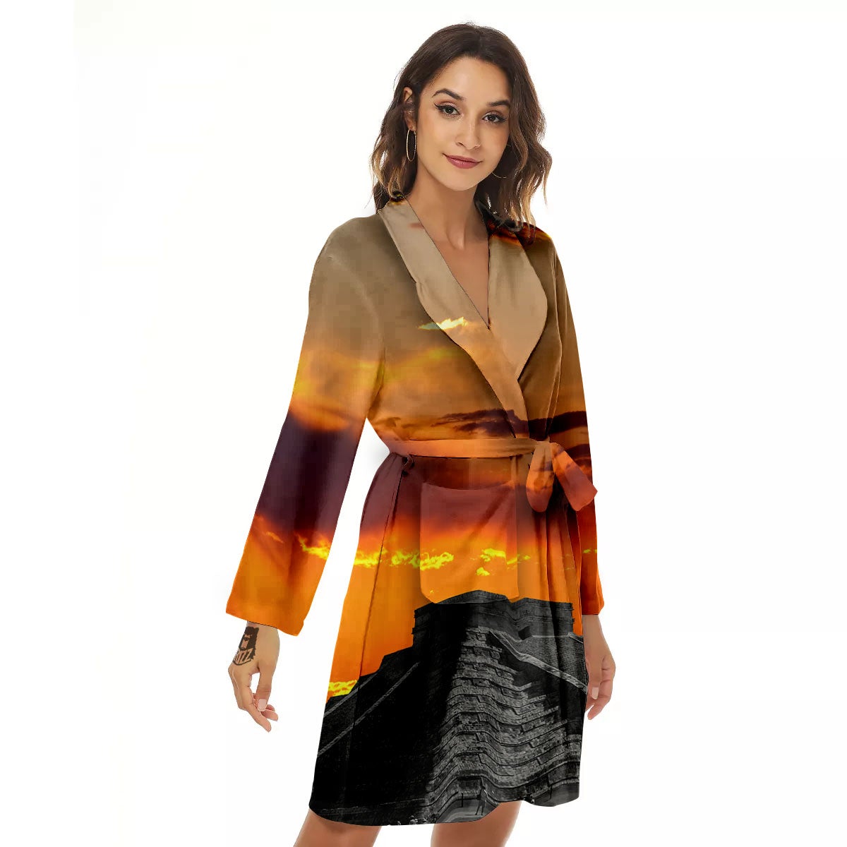 Civilization Mayan Print Women's Robe-grizzshop