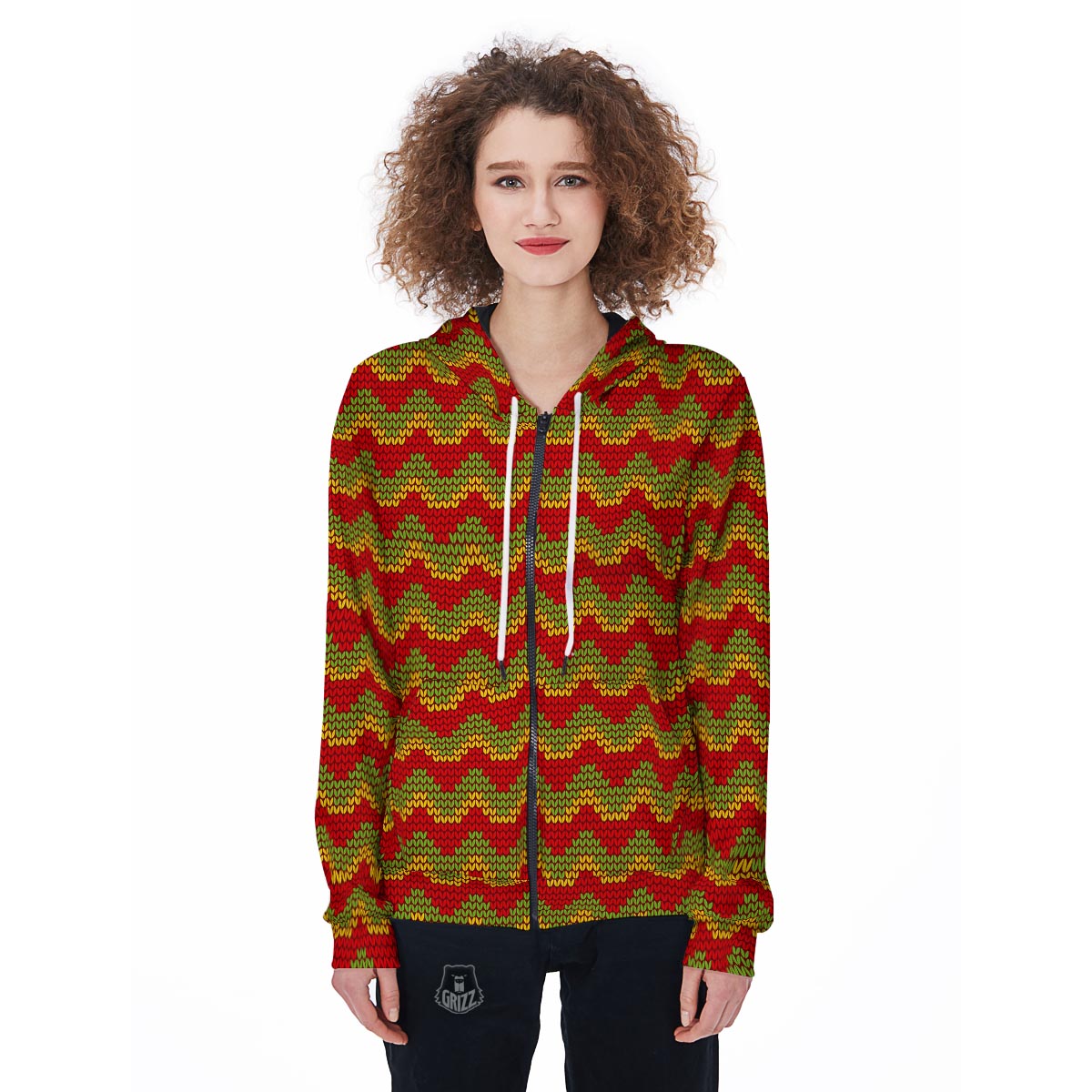 Classic Reggae Women's Zip Up Hoodie-grizzshop