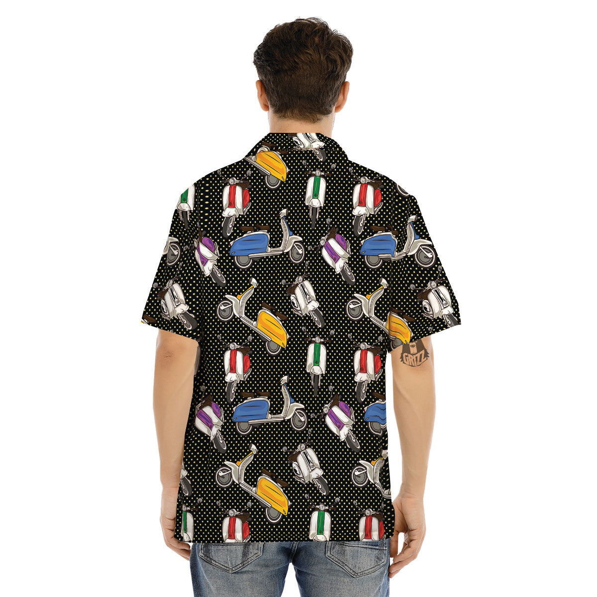 Classic Scooters Print Pattern Men's Hawaiian Shirt-grizzshop
