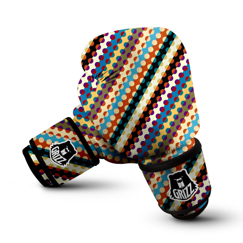Classic Stripe Polka Dot Print Pattern Boxing Gloves-grizzshop