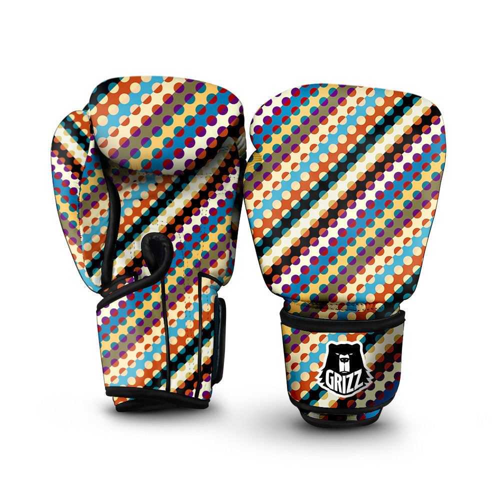 Classic Stripe Polka Dot Print Pattern Boxing Gloves-grizzshop