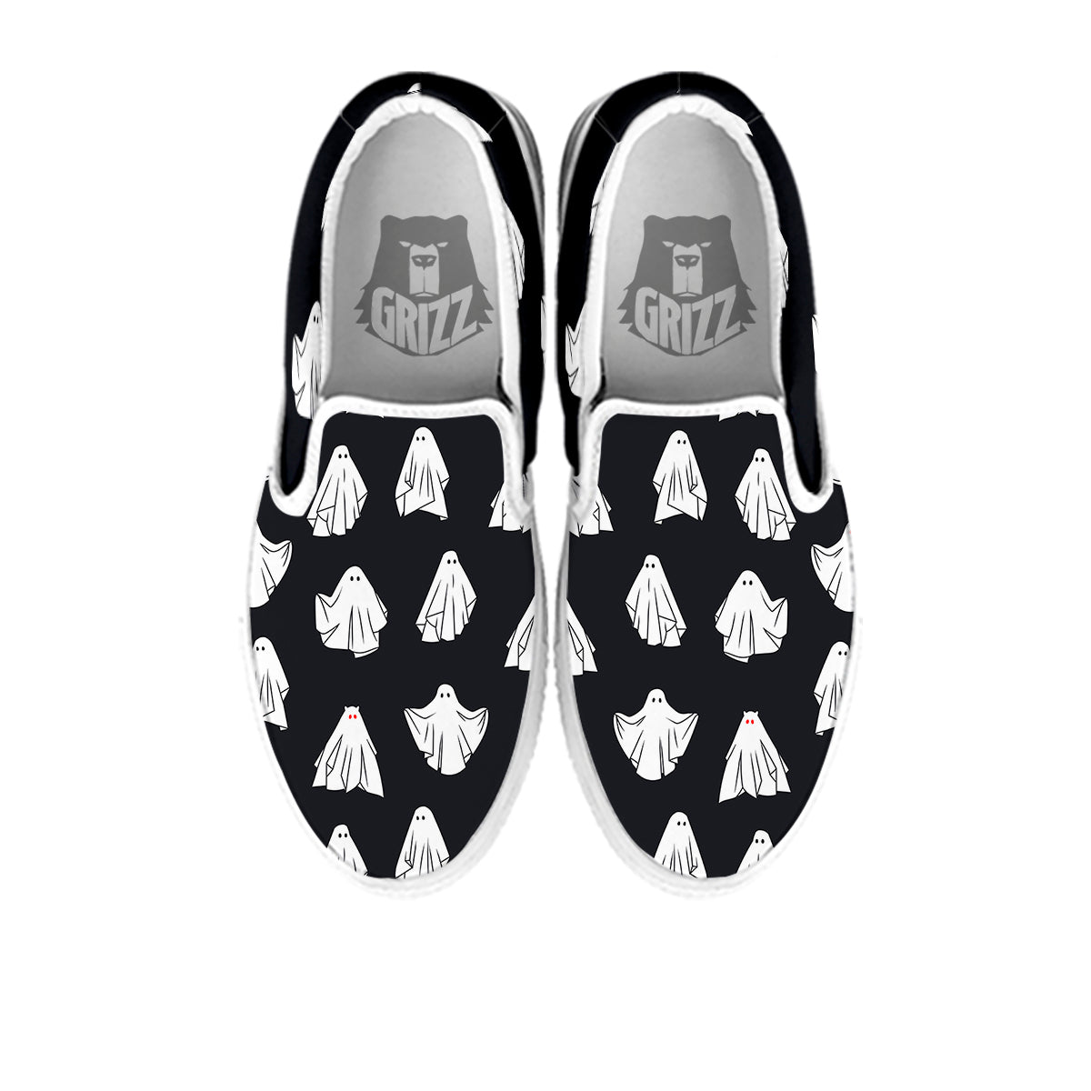 Cloth Ghosts Cartoon Print Pattern White Slip On Shoes-grizzshop