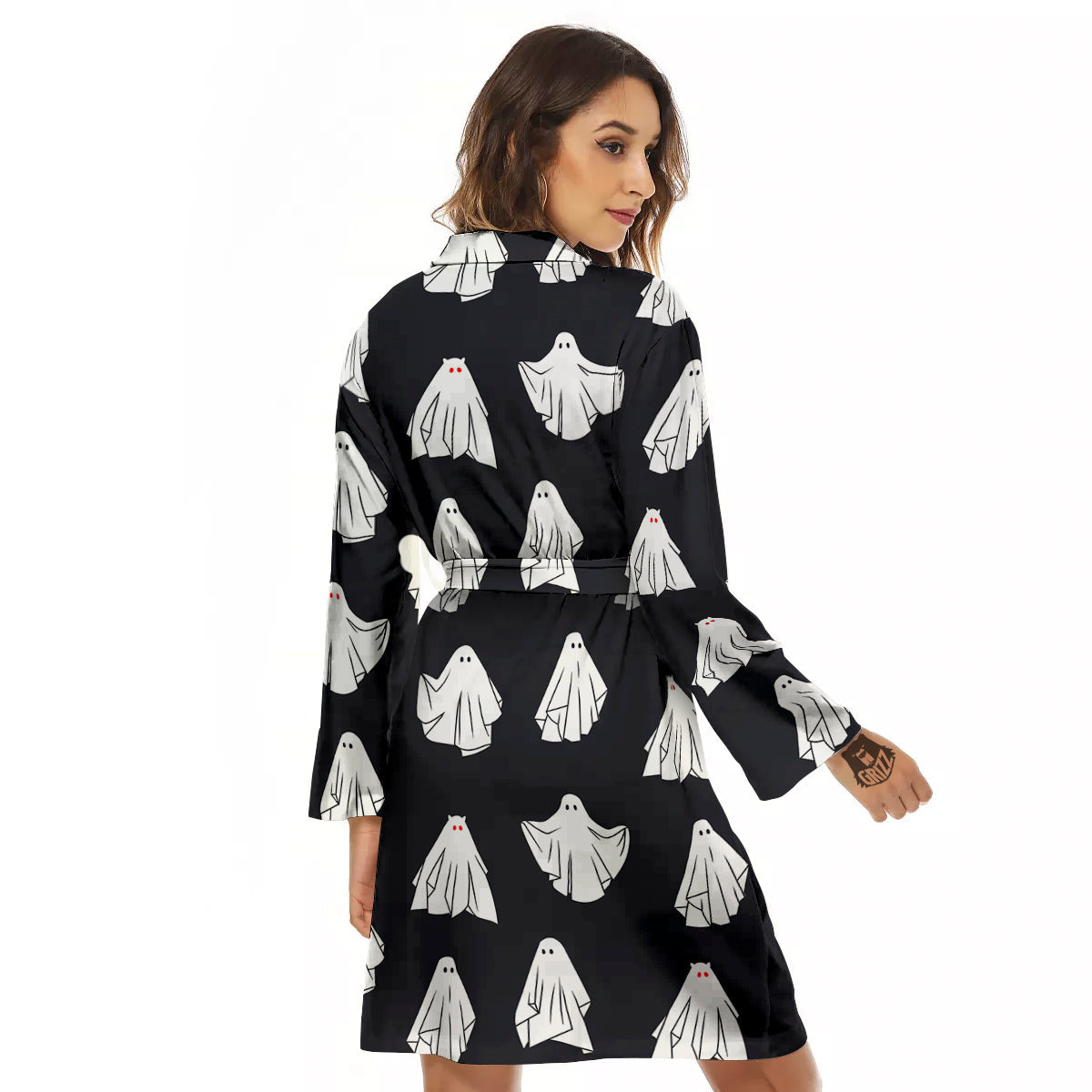 Cloth Ghosts Cartoon Print Pattern Women's Robe-grizzshop