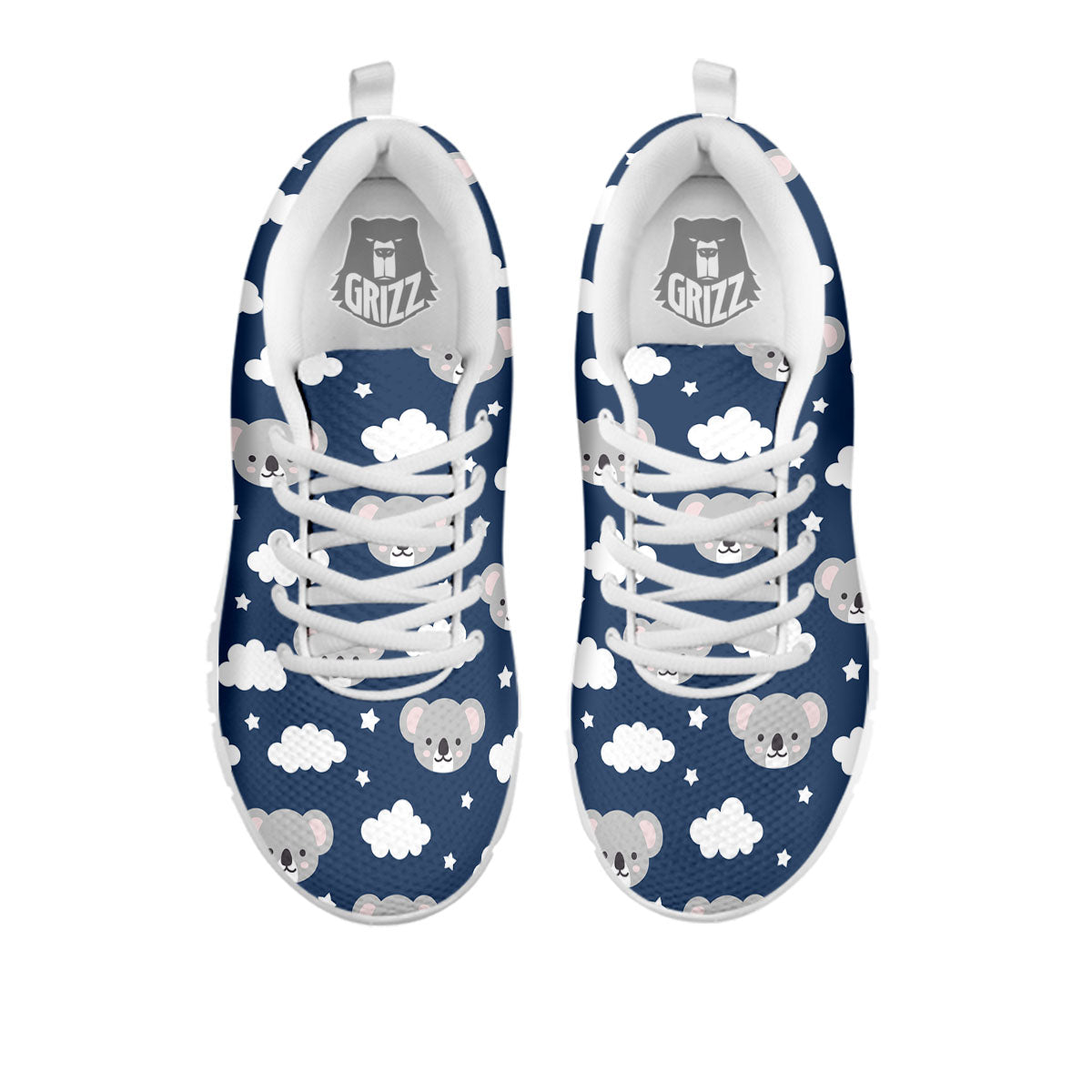Cloud And Koala Bear Print Pattern White Sneaker-grizzshop
