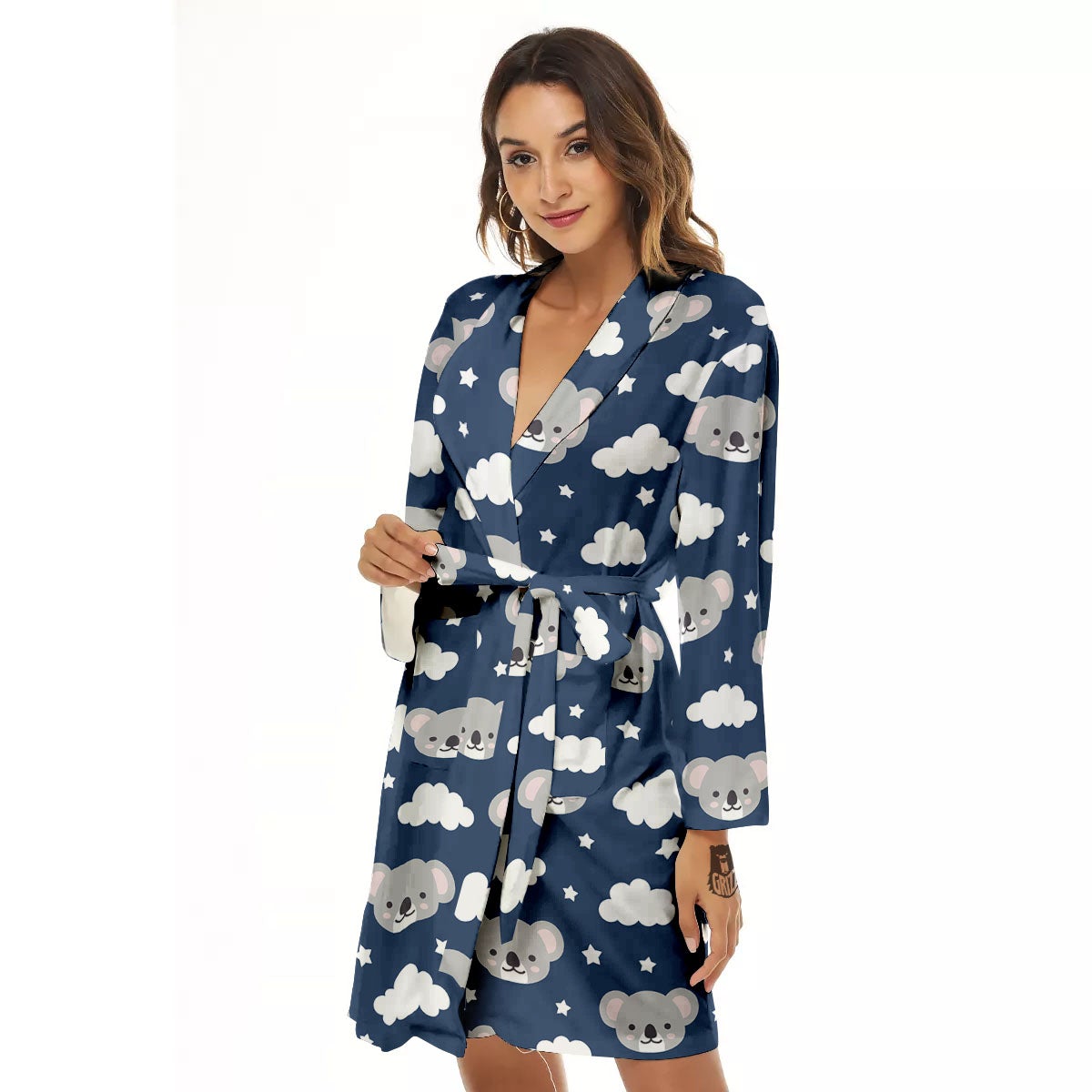 Cloud And Koala Bear Print Pattern Women's Robe-grizzshop