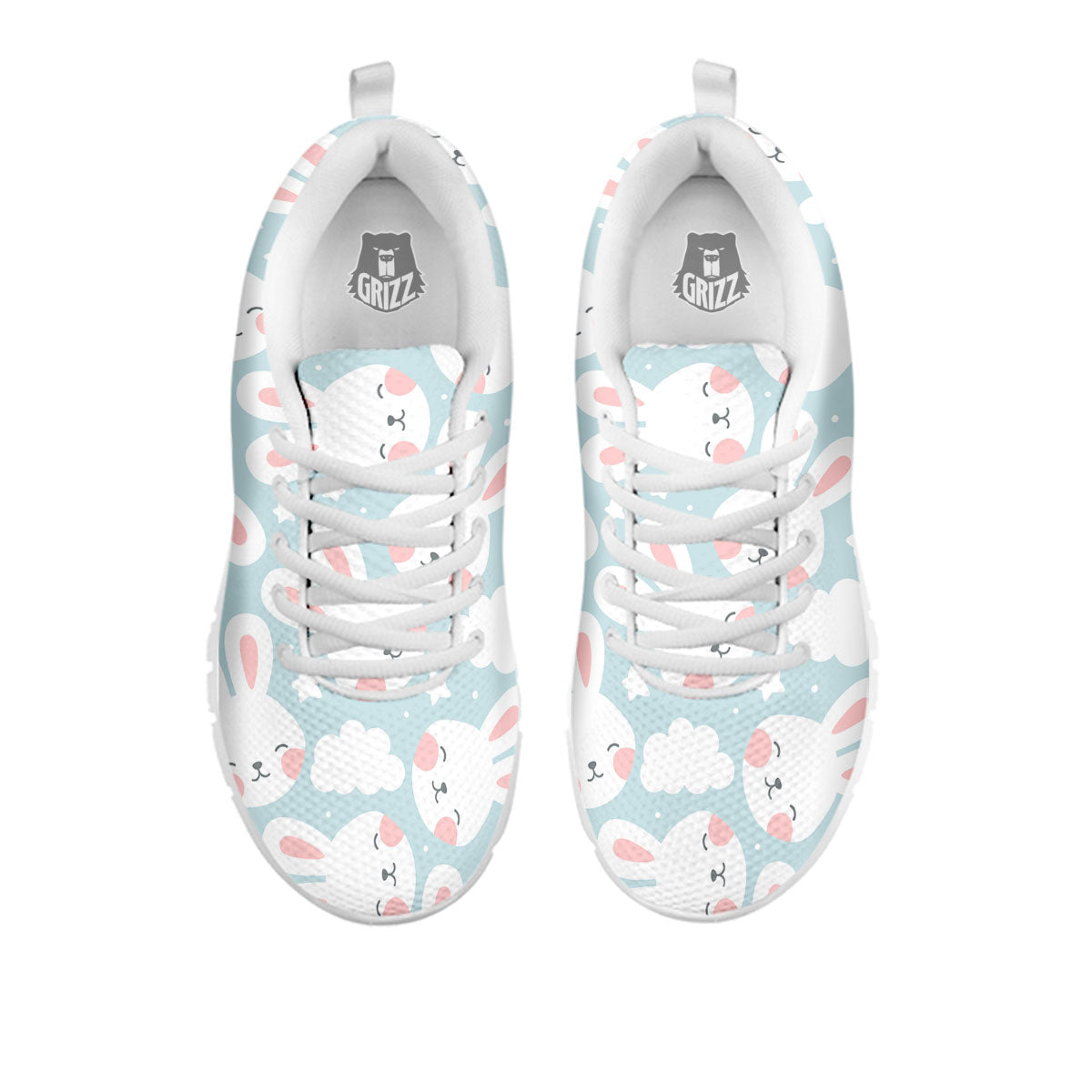 Cloud And Rabbit Print Pattern White Sneaker-grizzshop