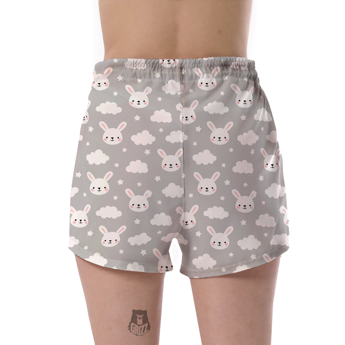 Cloud Bunny Rabbit Pattern Print Women's Shorts-grizzshop