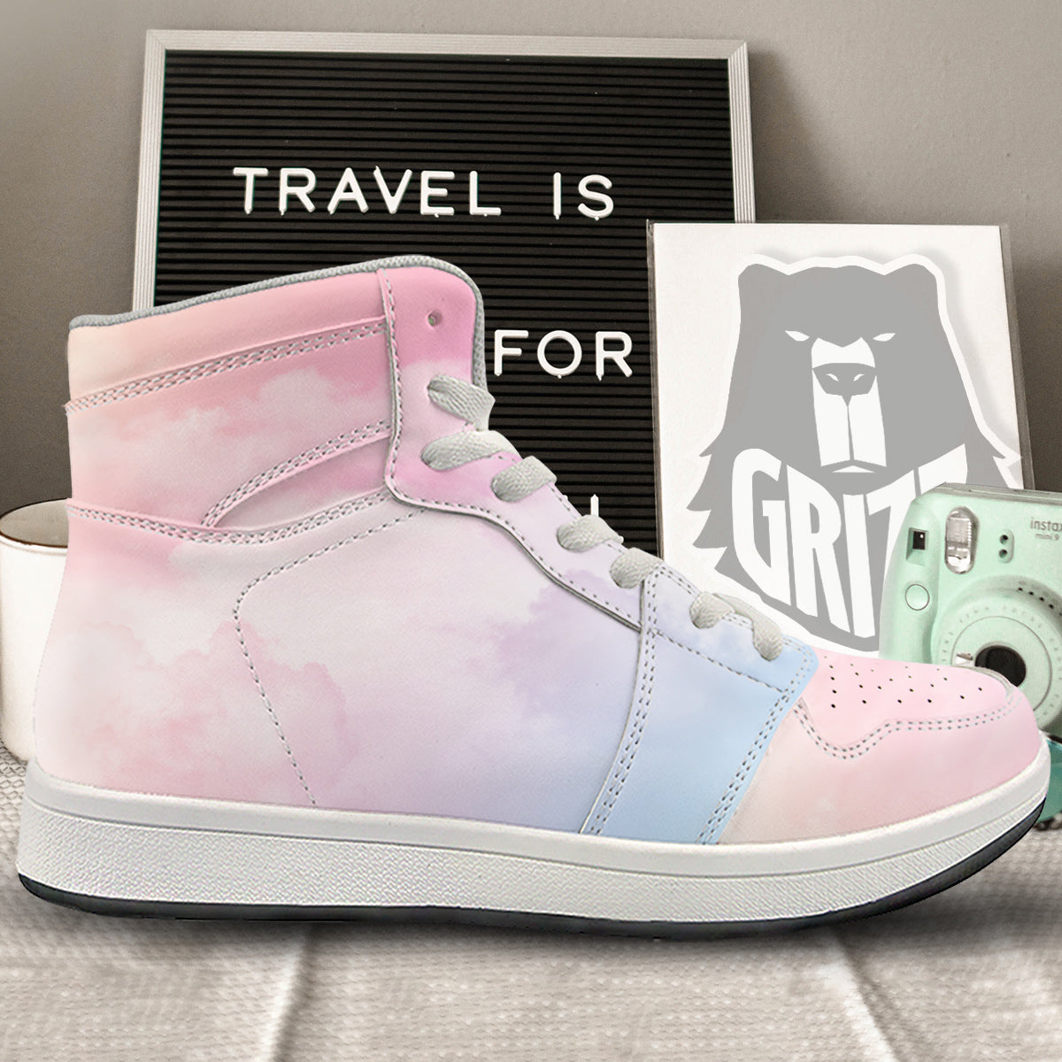 Cloud Coloful Print High Top Sneakers-grizzshop
