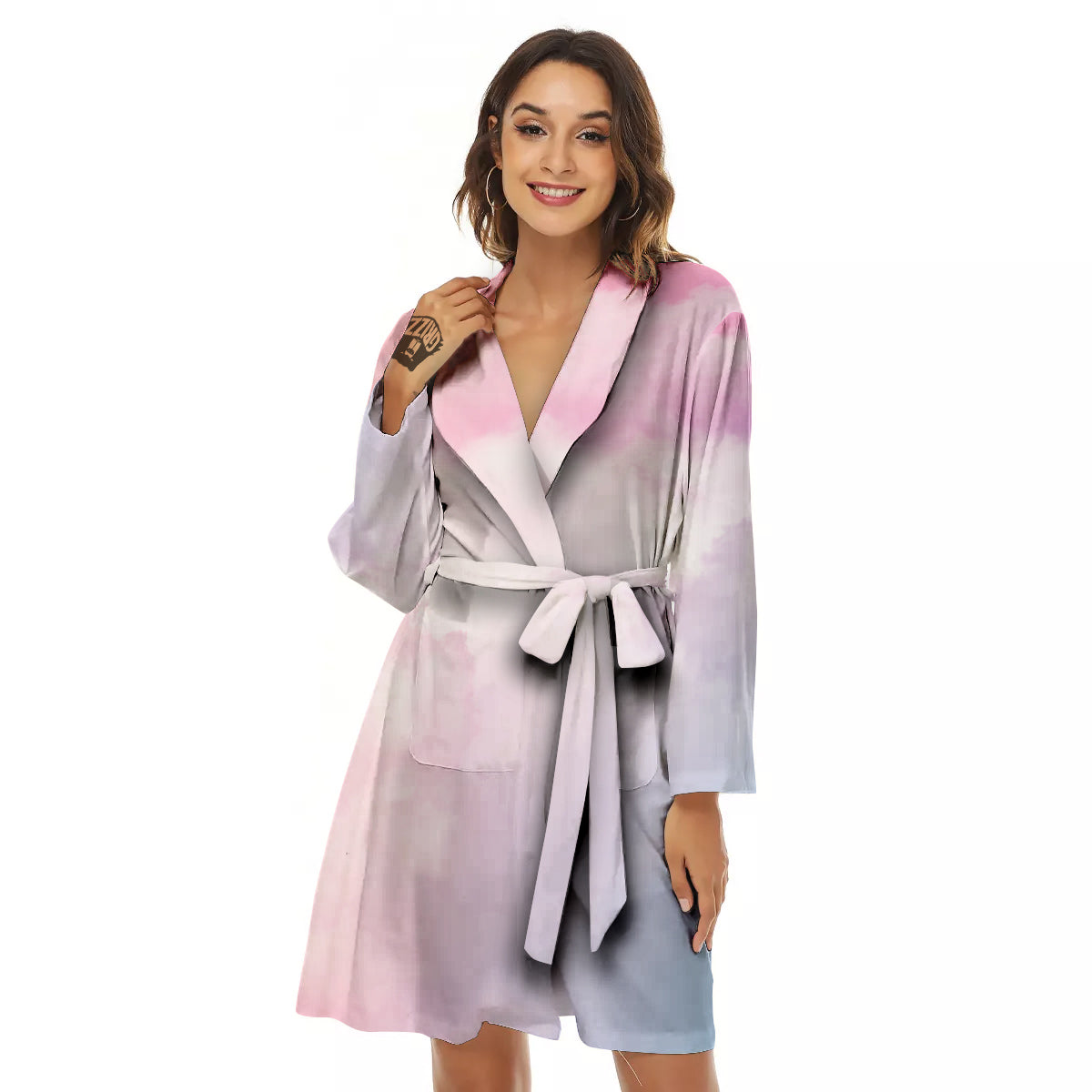 Cloud Coloful Print Women's Robe-grizzshop
