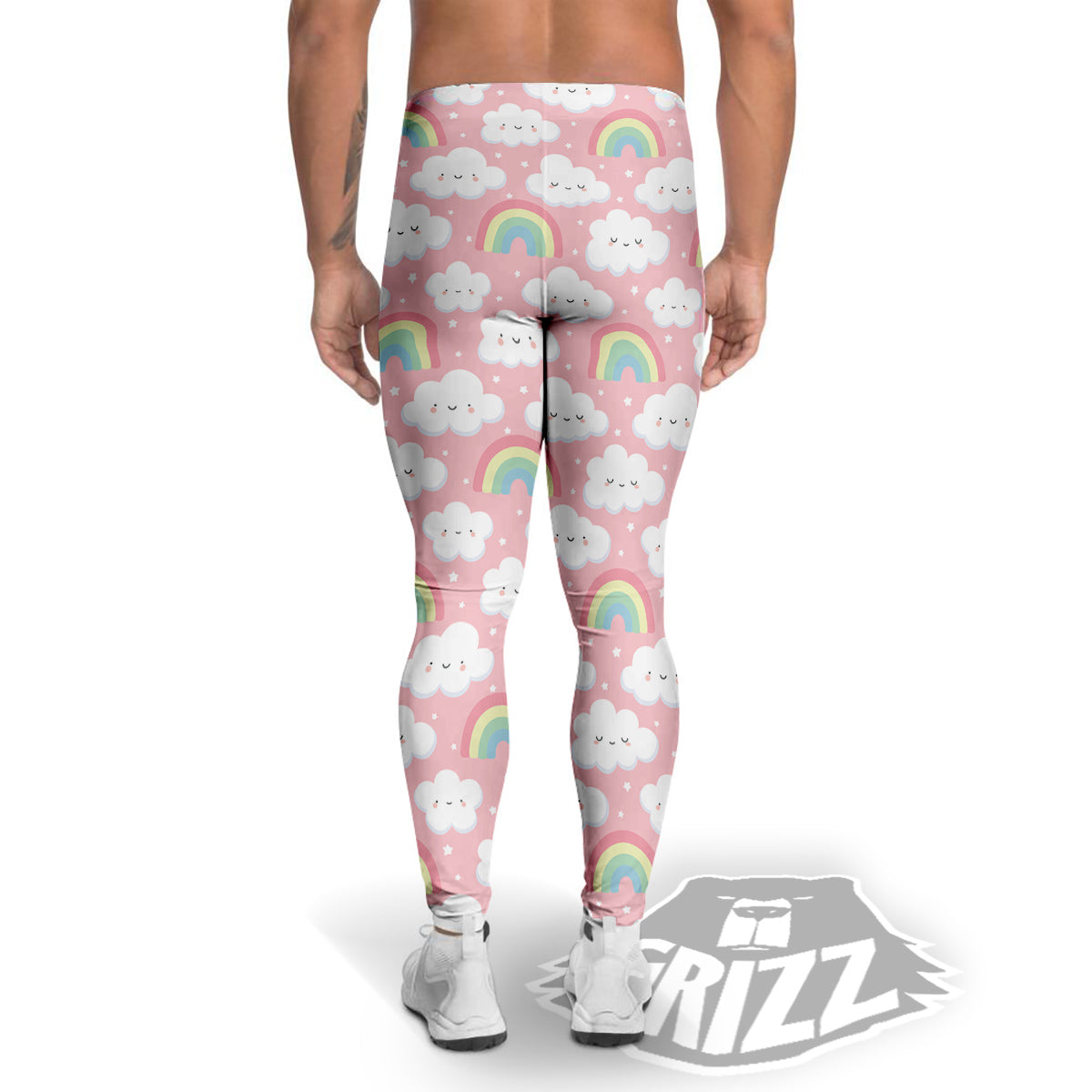 Cloud Cute Print Pattern Men's Leggings-grizzshop