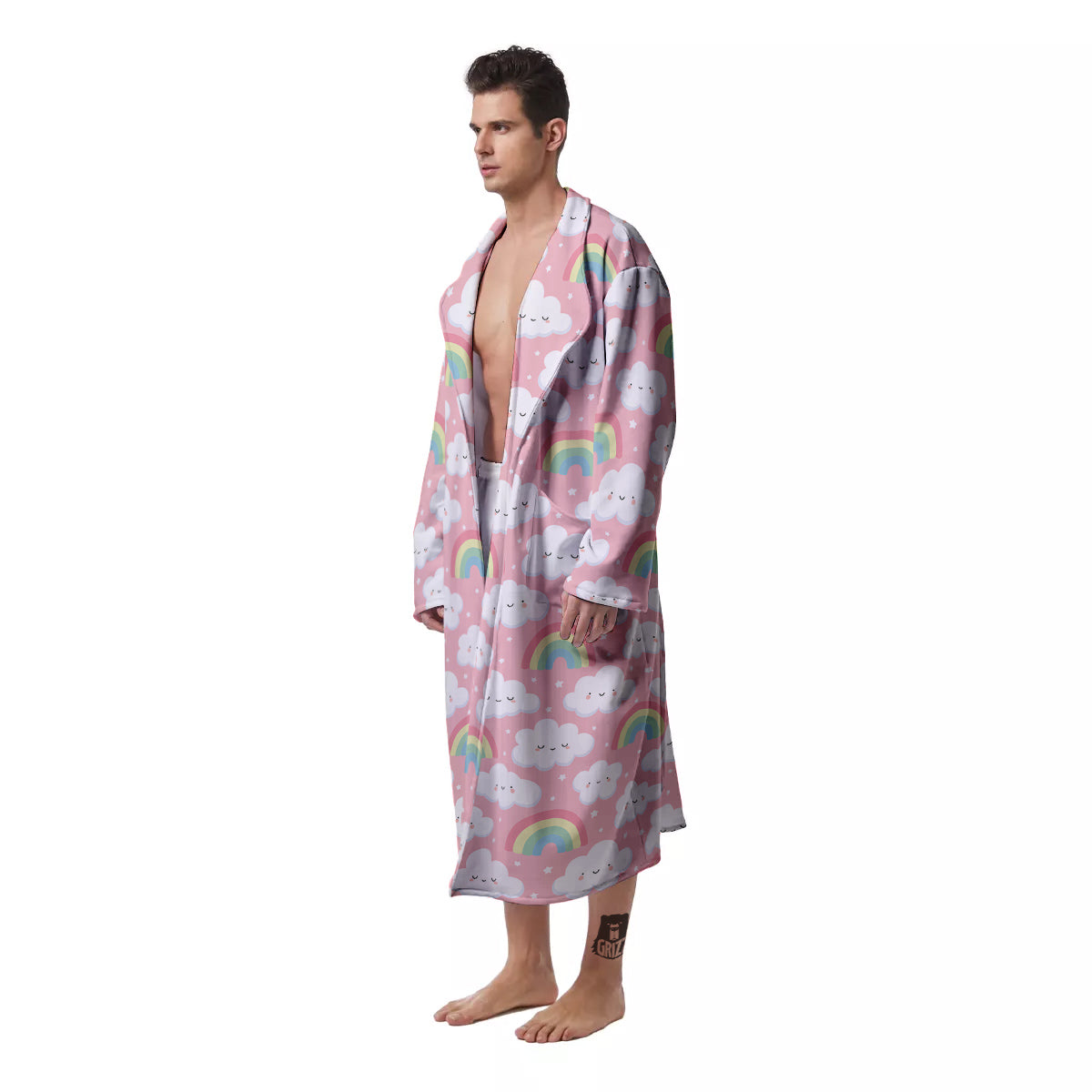 Cloud Cute Print Pattern Men's Robe-grizzshop