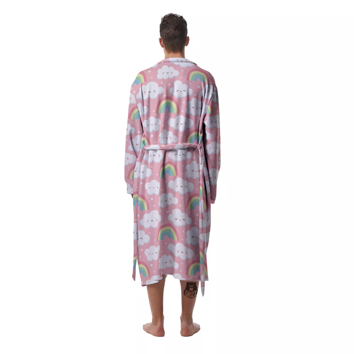 Cloud Cute Print Pattern Men's Robe-grizzshop