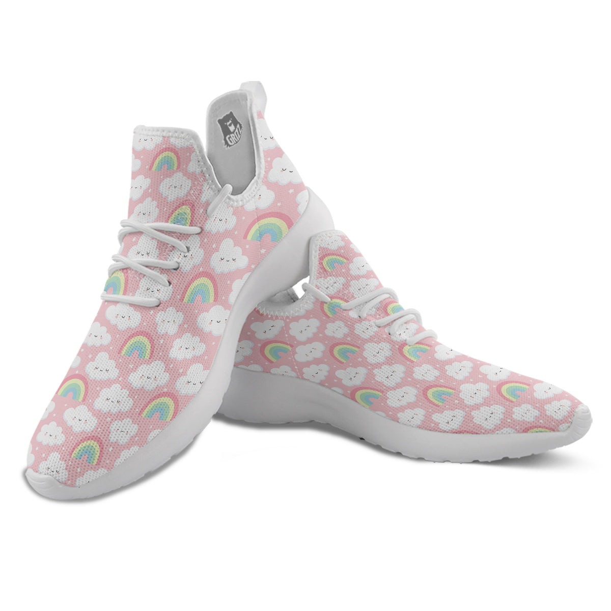 Cloud Cute Print Pattern White Athletic Shoes-grizzshop