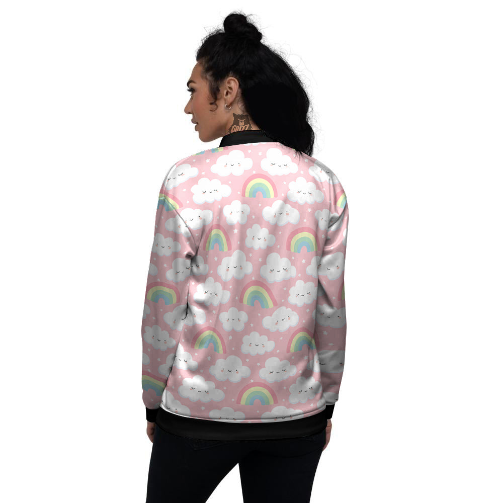 Cloud Cute Print Pattern Women's Bomber Jacket-grizzshop
