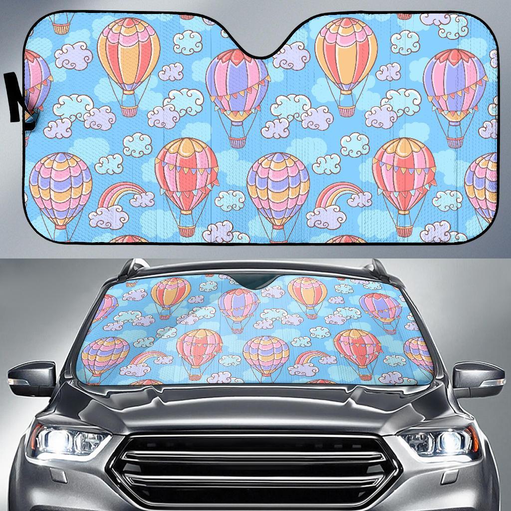 Cloud Hot Air Balloon Pattern Print Car Sun Shade-grizzshop