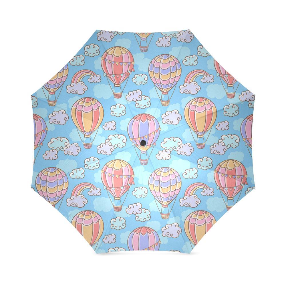 Cloud Hot Air Balloon Pattern Print Foldable Umbrella-grizzshop