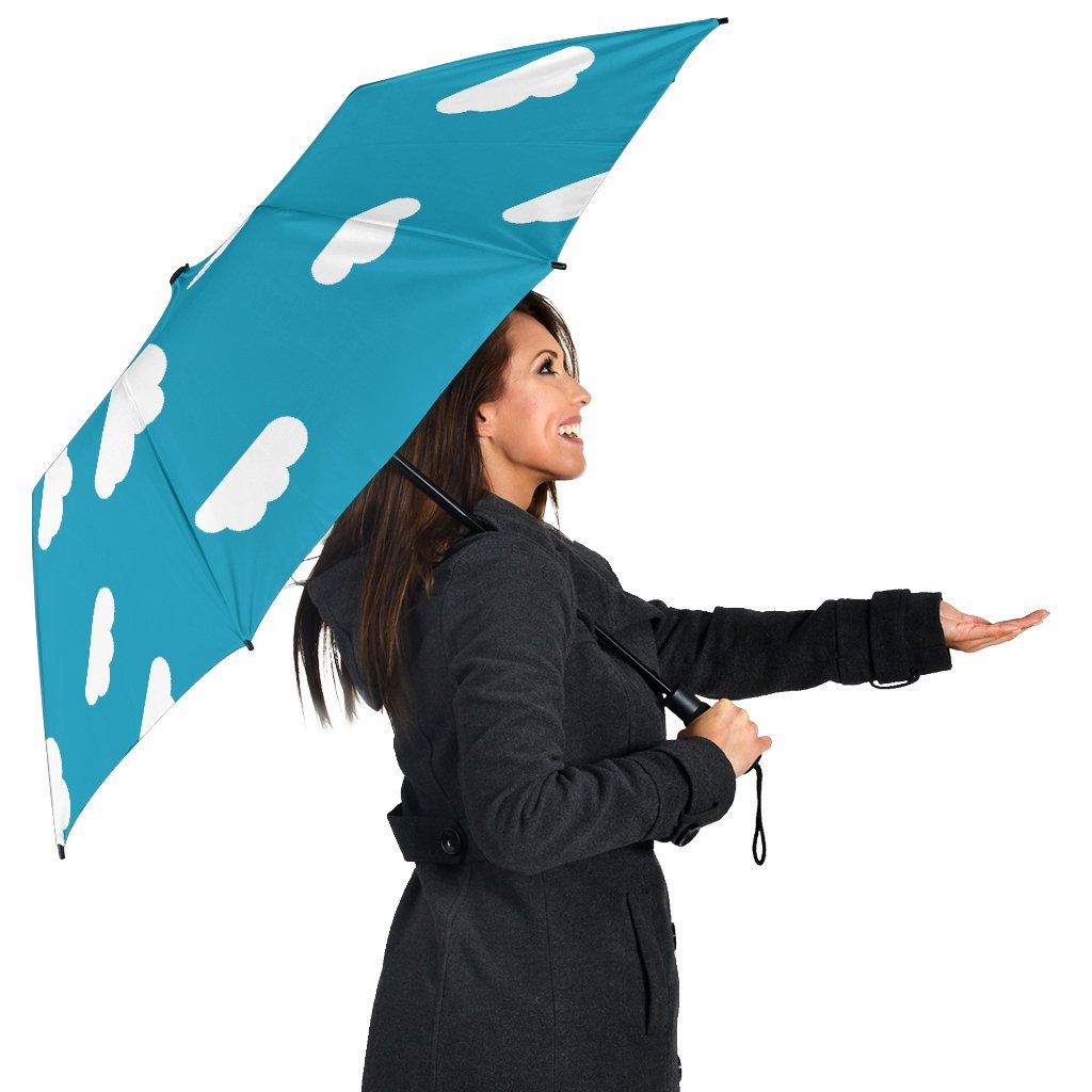 Cloud Print Pattern Automatic Foldable Umbrella-grizzshop