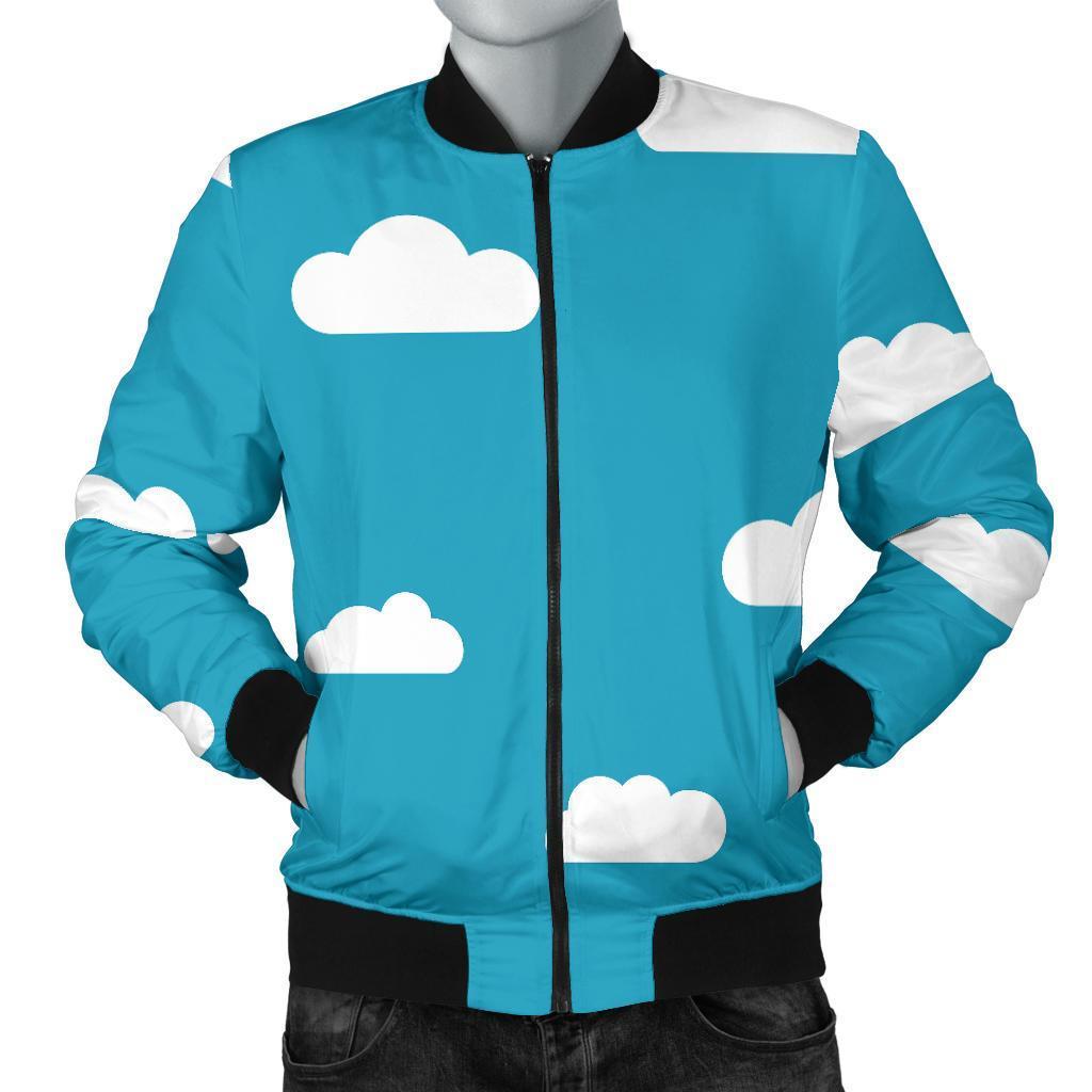 Cloud Print Pattern Men's Bomber Jacket-grizzshop