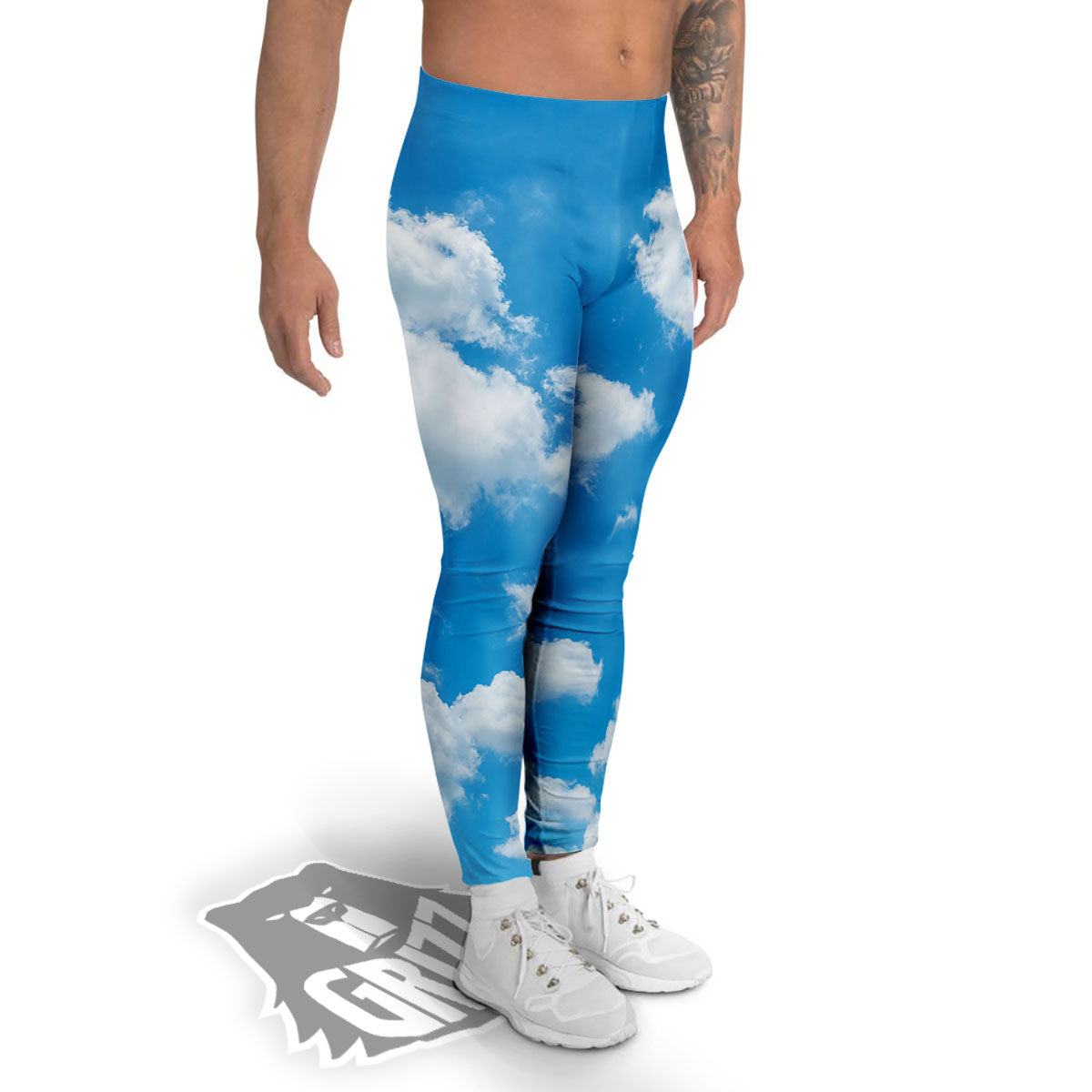 Cloud Sky Print Men's Leggings-grizzshop